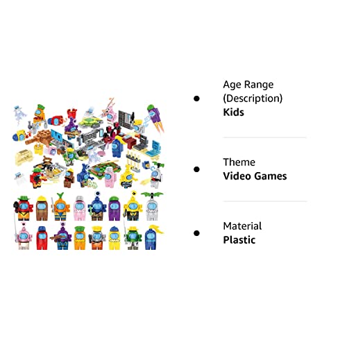 Among Game Us 8-In-1 Building Set With 16 Mini-Figures Includes Instruction & Box #TOP6