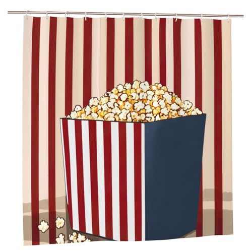 Rideau de douche popcorn polyester 183x183 cm avec 12 œillets