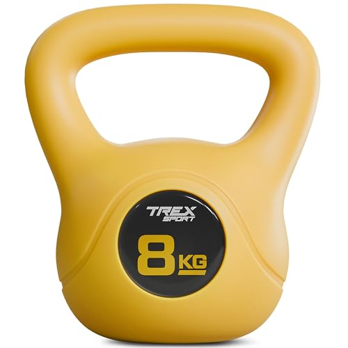 TREX SPORT Kettlebell 8kg TX-008CKB | 6kg, 10kg, 12kg, 16kg, 20kg Kugelhantel & Kugelgewichte für Ganzkörper-Workout | rutschfester Griff, bodenschonend