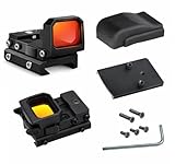 RMT S2 5 MOA Foldable Black Dot Reflex Sight Set for 20mm Picatinny Rail - Glock Mount Base, Power Saving Function Included, Included Exercise Calling Function (Black)