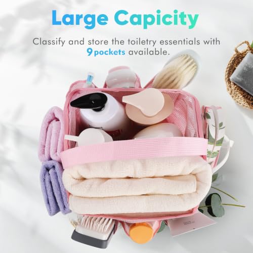 Image of EUDELE 2 Pack Mesh Shower Caddy Portable for College Dorm Room Essentials, Shower Caddy Dorm with 9-Pocket Large Capacity,Shower Bag for Beach,Swimming,Gym All Black+All Purple