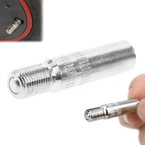Adattatore Prolunga Valvola MOVKZACV Per Gonfiaggio Pneumatici. Compatibile Con Xiaomi M365, 1S, Essential, Pro 2 E Altri Scooter Elettrici, Bici E Auto. Lunghezza 39 Mm, Ottone Cromato. - 4