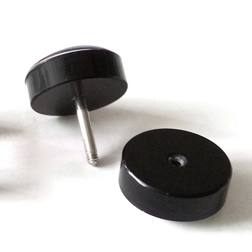 10MM Nero Cerchio Orecchini con Stella da Uomo