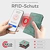 ekavale Geldbörse aus echtem Leder für Damen, Frauen Geldbeutel, Portemonnaie RFID (Antik-Seegrün) #5