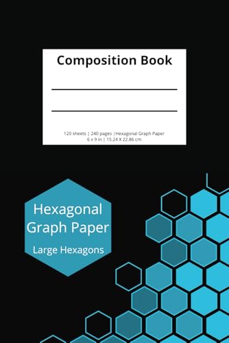 Hexagonal Graph Paper Composition Notebook - Large Hexagons: Organic Chemistry & Biochemistry | Dungeon Maps and More Composition Note Book image 2