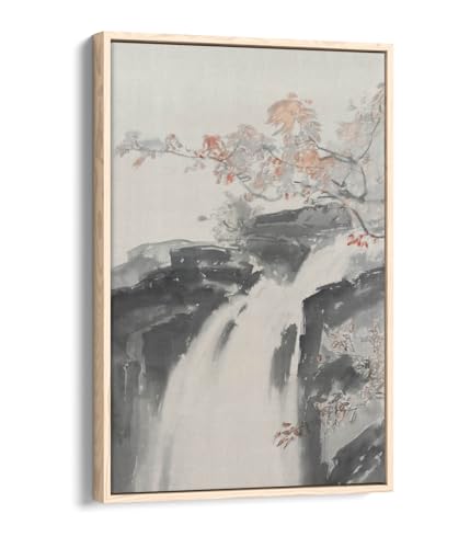 Impression toile arbres rouges Li Jian pour décoration salon zen