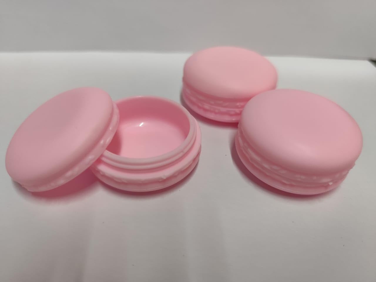 Shree MAHA Empty Jewellery Organizer Macaron Shape Container, Fancy Plastic Cosmetic Jars, Mini Storage Box for Eyeshadow, Makeup, Face Cream, Pack of 12, 10 gram (Pink)-image-37