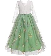 IDOPIP Flower Girls Lace V-backless Dress for Kids Wedding Pageant Communion Dresses Long Sleeve ...