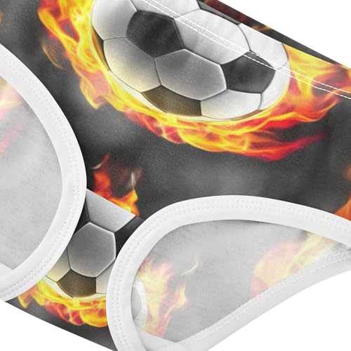 Florals Toddler Underwear Floral 2t Cotton Panties for Girl Cool Soccer Balls Fire Gray Briefs Kids Undies4