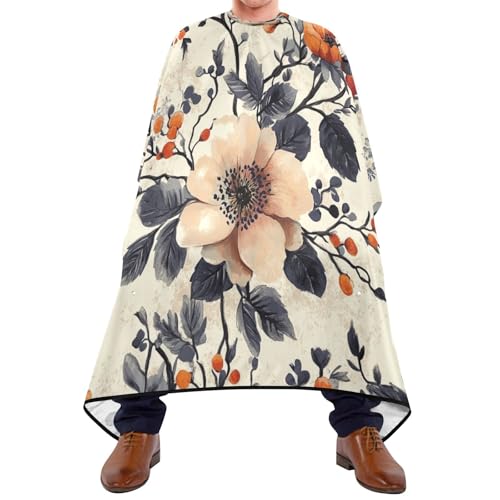 Kigai Vintage Flowers Hair Cutting Cape for Men & Women Waterproof Barber Cape Professional Hairdressing Salon Styling Apron with Adjustable Closure Snap
