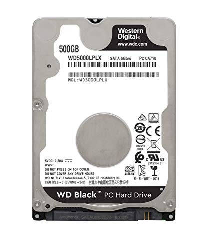 HD Notebook 500GB SATA3 Western Digital Black - WD5000LPLX (2,5pol, 7.200 RPM)