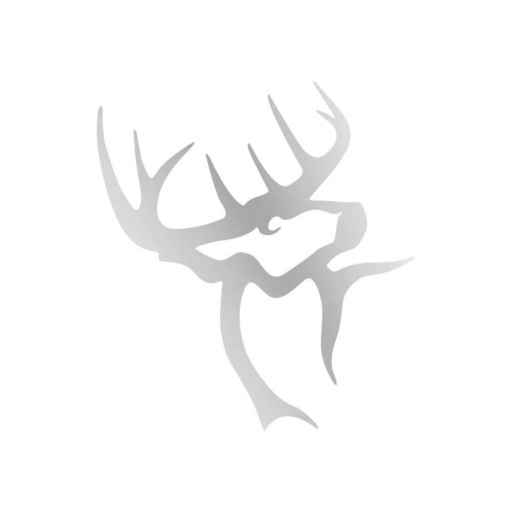 Dabhuoc Matt Silver Reindeer Pattern Car Sticker Self-Adhesive Vinyl Decal For Car Truck Suv Off Road Auto Body(Matt Silver)