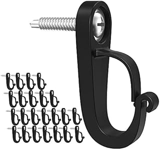 JCLYX 24-Pack Q-Hanger Hook,Hanger Hook Indoor and Outdoor Home Christmas Lights Hanger Hooks with Screw Garage, New Year Party Outdoor Hooks for Outdoor String Lights. (24-Pack Q-Hanger Hook)