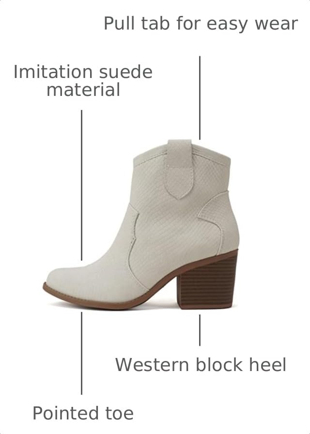 Image of Soda inchTELLER inch ~ Women's Western Cowboy Boots with Stitched Detailing, Pointed Toe, and Low Block Heel