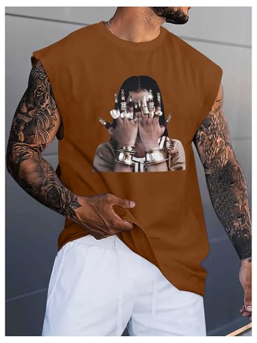 Image of RoseSeek Summer Retro Graphic Tank Top Hippop Streetwear Y2K Tees