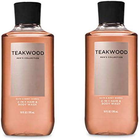 Bath and Body Works, Signature Collection Teakwood 2-in-1 Hair + Body Wash (2 Pack)
