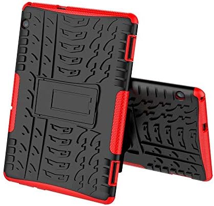 Huawei MediaPad T5 10 Case, Armor Style Hybrid PC + TPU Protective Case with Stand for Huawei Mediapad T5 10 10.1 inch 2018 Tablet Cover Protection - Red