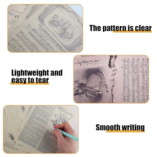 milaosk Scrapbooking Papier 120 Blätter Scrapbook Paper 14x20cm Vintage Papierkunst Scrapbook Zubehör Bastelpapier Dekorpapier für DIY Journal Fotoalbum Tagebuch Notizbuch Tagebuch Handwerk