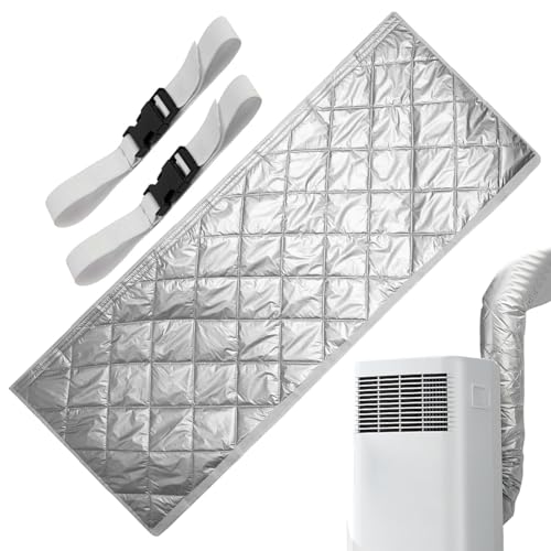 Qanment エアコンダクト断熱カバー | ポータブル AC ダクト ホース カバー 調整可能ストラップ付き,排気ホース機器アクセサリー 家庭 寝室 オフィス向け