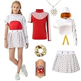 Lozzzyo Disfraz Animadora Niña, Disfraces Carnaval Niñas Disfraz Animadora Niña Manga Larga 5 6 7 8 9 10 11 12 Años Carnaval Cheerleader Costume (140)