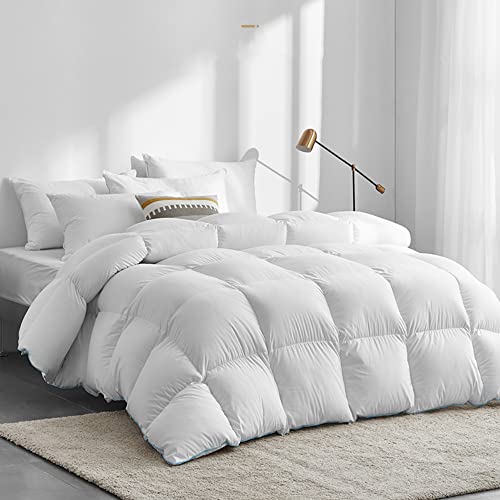 Domdec Heavyweight Goose Feather Down Comforter- Twin Size Winter Duvet- Ultra Soft 850 Fill Power Hotel Collection 42Oz Thick Duvet Insert Cold Weather Sleepers(68X90'', White), Xl, (Dd2011) #TOP1