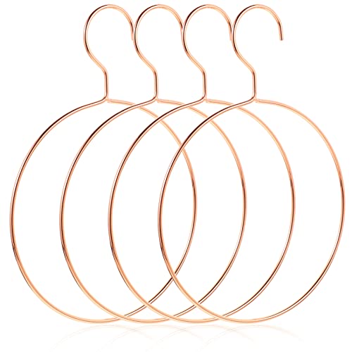 Alipis Lot de 4 cintres Ronds en métal Or Rose - Organisateur Peu encombrant pour Ceintures, Cravates et Foulards dans l'armoire - Cintres Polyvalents pour l'ordre