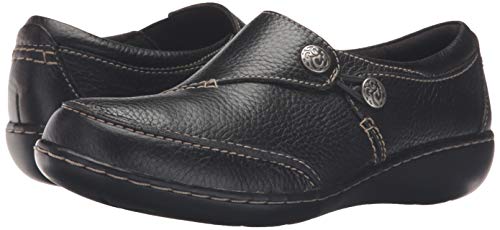 Clarks Women's Ashland Lane Q Slip-On Loafer, Black, 8 M US
