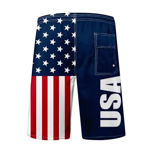 FT FENTENG Mens Swim Trunks for Men, Patriotic America USA Flag Mens Board Shorts Swimwear Bathing Suit with Mesh Lining, Funny Hawaii Quick Dry Beach Shorts for Men Swimming Trunks, 3X-Large - Thumbnail 2