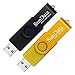 Produktbild SunData 16GB USB Stick 2 Stück USB 2.0 Speicherstick Flash-laufwerke Rotate Metall (2 Mischfarben: Schwarz, Gold)