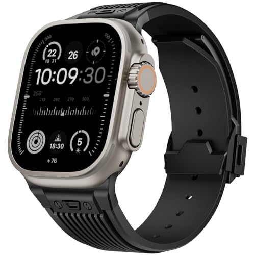 SEURE Soft Silicone Sports Strap for Apple Watch Ultra 2/Ultra 49mm, Series 9/8/7 45mm, SE2/6/SE/5/4 44mm, 3/2/1 42mm
