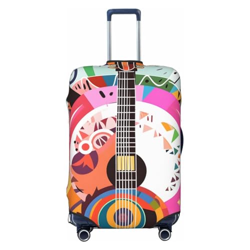 Guitar Luggage covers for Suitcase Music Note Travel Suitcase Protector Anti Scratch Suitcase Cover Fit 25-28 inch