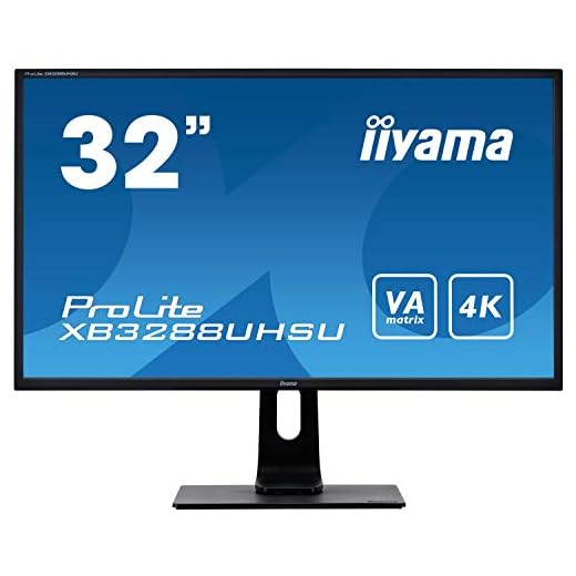 iiyama ProLite XB3288UHSU-B1 80cm (32 Zoll) VA LED-Monitor 4K UHD (2xHDMI, 1xDisplayPort, 2xUSB) Höhenverstellung, schwarz