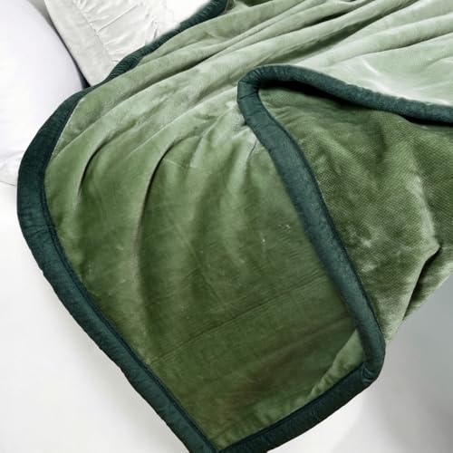 Image of ABRAZO Reversible Mink Blanket for Winter & AC | Double Bed 220x240 cm Soft & Warm Blanket /Dohar /Quilt /Comforter | All Season Use | (Green)