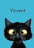  Vincent - Katzen-Malbuch / Notizbuch / Tagebuch - A5 - blanko