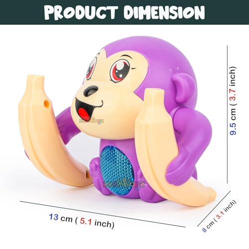 Image of Zest 4 Toyz Dancing Monkey Musical Toy for Kids Baby Spinning Rolling Doll Tumble Toy with Voice Control Sensor Light and Music Rotating Arm Sound Toy - Made in India (Random Color Dispatch)