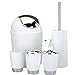 Produktbild Smartweb 5 Teiliges WC Set Mülleimer Klobürste Seifenspender Mülleimer Abfalleimer (Weiss)