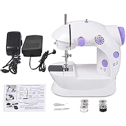 Maquina De Coser Mini Sewing Machine WENMILY Máquina de coser portátil Mini máquina de coser Dos hilos Pedaleo de dos velocidades Mini tamaño