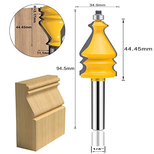 LEATBUY Architectural Molding Router Bit Set 1/4-Inch Shank 5 PCS, Corner Rounding Edge-Forming Woodworking Beading Router Bits Sets Tool Wood Table Door Cabinet Cutter(Round) - Image 2