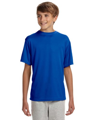 A4 Youth Short-Sleeve Cooling Performance Crew, Small, Royal