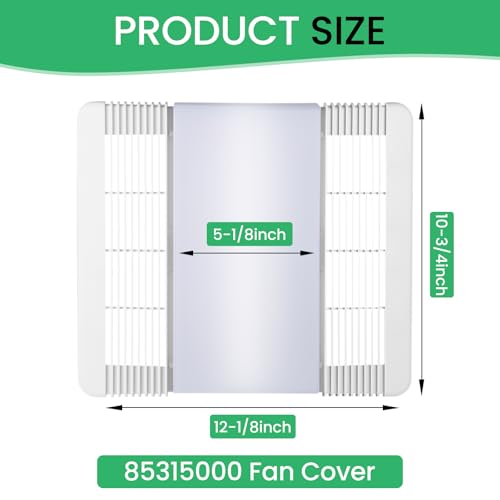 Nutone 85315000 Bathroom Vent Fan Cover Grille And Lens Replacement Parts for Plastic Ventilation Fans Fits Broan-Nutone