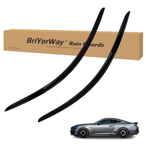 BriYorWay Vent Shades Rain Guards for Ford Mustang 2015 2016 2017 2018 2019 2020 2021 2022 2023 2024 Accessories, for Mustang Window Deflectors Window Visors