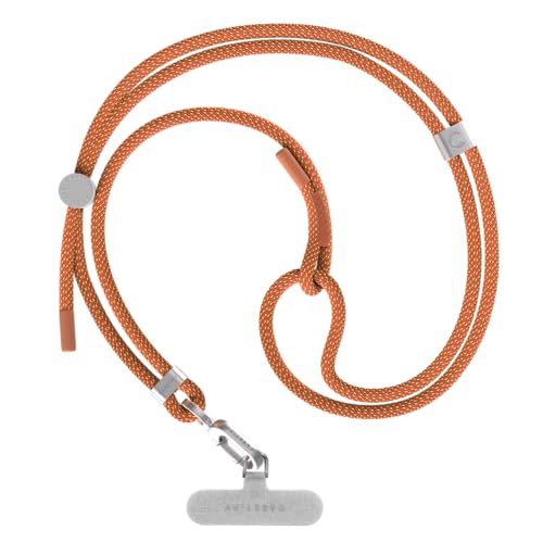 Image of CASETiFY 6mm Rope Cross Body Strap with Card - Orange