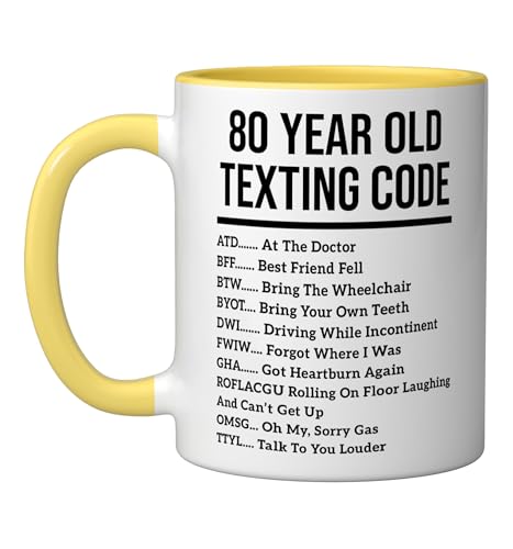Taza cerámica humor cumpleaños 80 años 11 oz miniatura 1