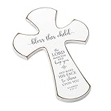 Lillian Rose Distressed White Bless This Child Nursery Cross,Off White