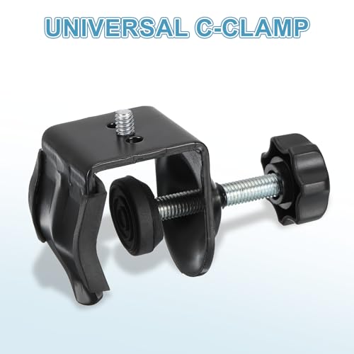 PATIKIL Metall Universelle C-Klemme Hochleistungs-G-Klemmenbasis Mit 1/4 Männlichem Gewinde 0-30 mm Klemmbereich Ständer Montagezubehör Schrank Für Schreibtischhalterung Rohr Schwarz