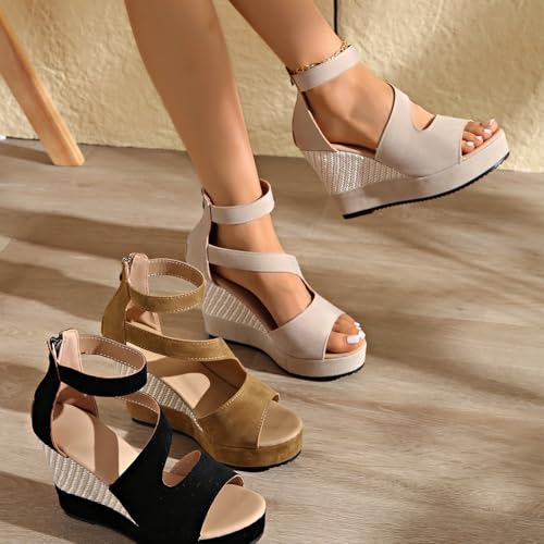 Northend Shoes for Women Sandals, Northend Orthopedic Wedge Sandals, Women's Thick Sole Comfy Leather Wedge Non-slip Slides2