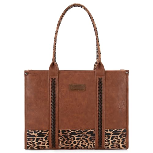 Montana West Wrangler Leopard Print Small Wallet and Tote Bag Set for Women 7
