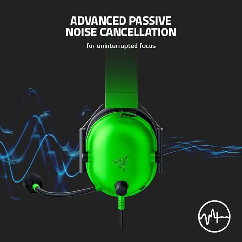 Image of Razer Blackshark V2 X Gaming : 7.1 Surround Sound - 50Mm Drivers - Memory Foam Ear Cushions Wired On Ear Headphones with Mic Rz04-03240600-R3M1 - Green