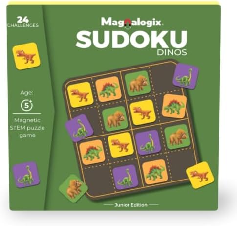 Magnalogix Magnetic Sudoku Dino for Kids 4-6 Years