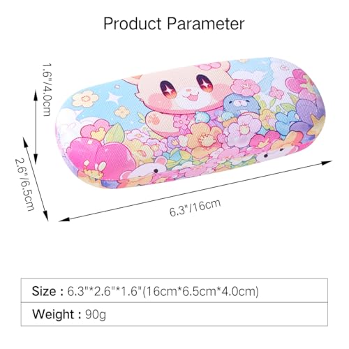 Image of PERFECTSIGHT Hard Shell Eyeglasses Case, PU Leather Protective Glasses Case, Cute Eyeglass Case for Women Men Girls